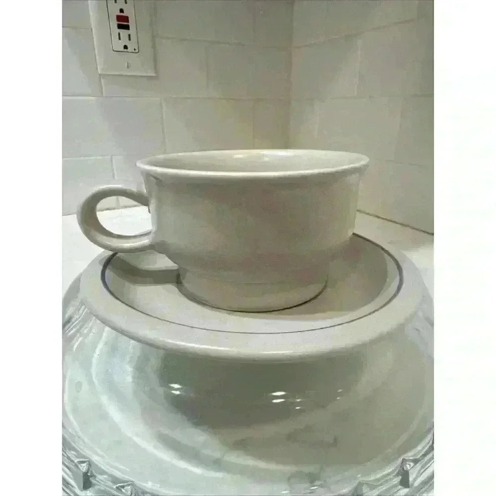 Pfaltzgraff Yorktowne Flat Cup And Saucer Vintage Stoneware